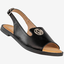 Sandały Damskie Ekoskóra Buty Eleganckie Płaski Obcas Czarne Filippo DS3666/25BK Czarny 37 FILIPPO
