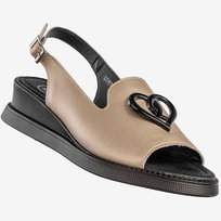 Sandały Damskie Skórzane Buty Na Koturnie Złote Filippo DS6069/25 GO 37 Złoty FILIPPO