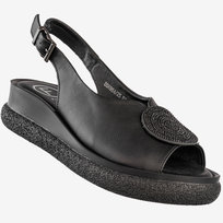 Sandały Damskie Skórzane Buty Na Niskiej Koturnie Czarne Filippo DK3703/25BK Czarny 36 FILIPPO