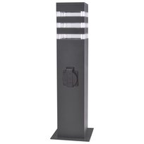 Sanico Goldlux TEKSAS 44 1xE27 lampa ogrodowa stojąca z gniazdem 220-240V grafitowa IP54 - 327970