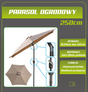 Saska Garden, Parasol ogrodowy, 250 cm, składany, Beżowy Antracyt - Saska Garden