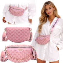 Saszetka Nerka Damska Torebka Listonoszka Na Ramie Crossbody Biodrówka Róż Imiti
