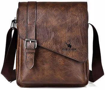 Saszetka Torba na ramię męska Listonoszka Stylowa Vintage na Tablet BRĄZ - Inna marka