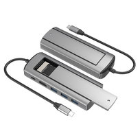 Sata obudowa SSD USB C + HUB 6w1 kieszeń dysku m2 stacja dokująca HDMI
