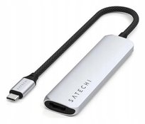 Satechi 4w1 USB-C Slim Multiport Adapter 4K HDMI USB-A srebrny