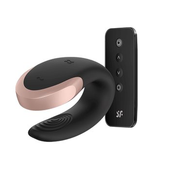 Satisfyer, Double Love Partner Vibrator, Wibrator dla par sterowany aplikacją, czarny - Satisfyer