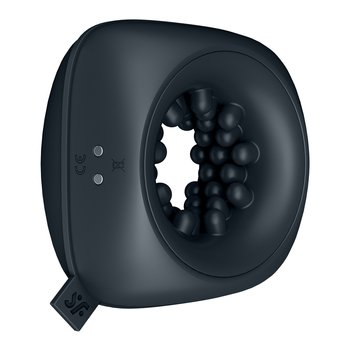 Satisfyer, Ring Stroker masturbator z funkcją wibracji Black - Satisfyer
