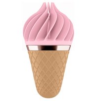 Satisfyer, White Treat Lay-On, stymulator w kształcie lodowego rożka, Różowo-brązowy Satisfyer