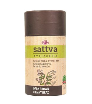 Sattva, Natural Herbal Dye for Hair naturalna ziołowa farba do włosów Dark Brown 150g - Sattva