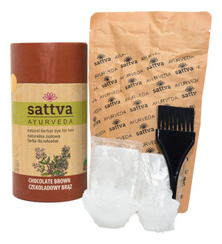 Sattva, Naturalnaziołowa farba/henna do włosów 16 Czekoladowy Brąz Chocolate Brown, 150 g - Sattva