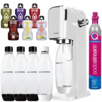 Saturator do wody SODASTREAM Art - biały z butelkami i saszetkami smakowymi Bolero gazowanie napojów bez cukru SodaStream