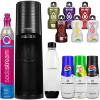 Saturator do wody SODASTREAM Terra - czarny gazowanie napojów zestaw z syropami i saszetkami