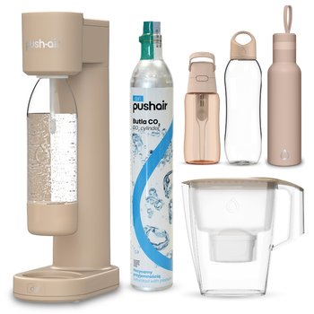 Saturator Pushair Co2 + Butelka + Bidon Shape T + Solid + Dzbanek Mila + Termiczna - Dafi