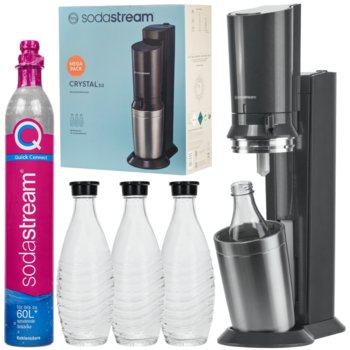 Saturator SodaStream Crystal 3.0 Titan QuickConnect + 3 karafki - SodaStream
