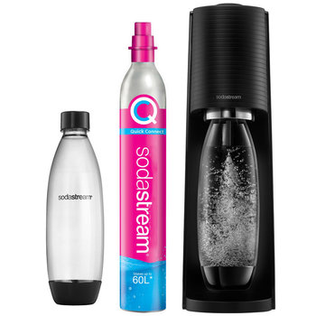 Saturator wody SODASTREAM Terra - czarny ekspres do gazowania z butelką 1 l i nabojem QuickConnect bez BPA - SodaStream