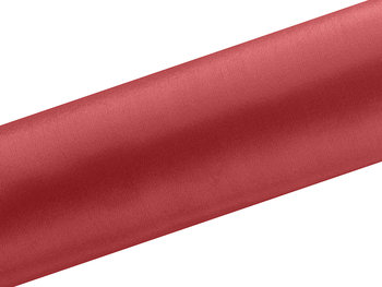 Satyna gładka, czerwona, 0,16 x 9 m - PartyDeco