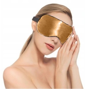 Satynowa Maska do spania Opaska do snu Luksusowa Złoty - EMIGMAT