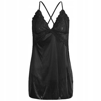 Satynowa Piżama Damska Bielizna Koronka Koszula Nocna Satyna Halka - SNM