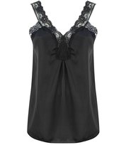Satynowy długi top sexi koronka ramiączka-3XL/4XL Agrafka