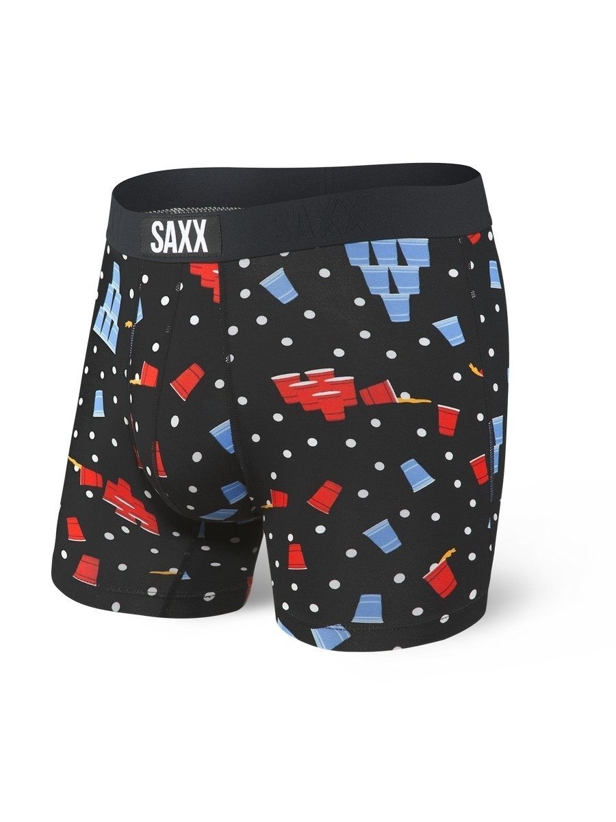 Saxx, Bokserki męskie, Vibe Boxer Brief Black Beer Champs, rozmiar M - SAXX