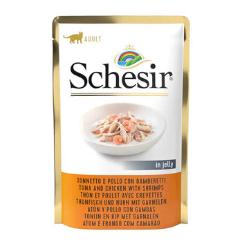 Schesir Tuńczyk Kurczak z Krewetką w Galaretce 85g - SCHESIR