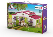 Schleich, Figurka kolekcjonerska, Stajnia z różowym dachem, zestaw, 42344