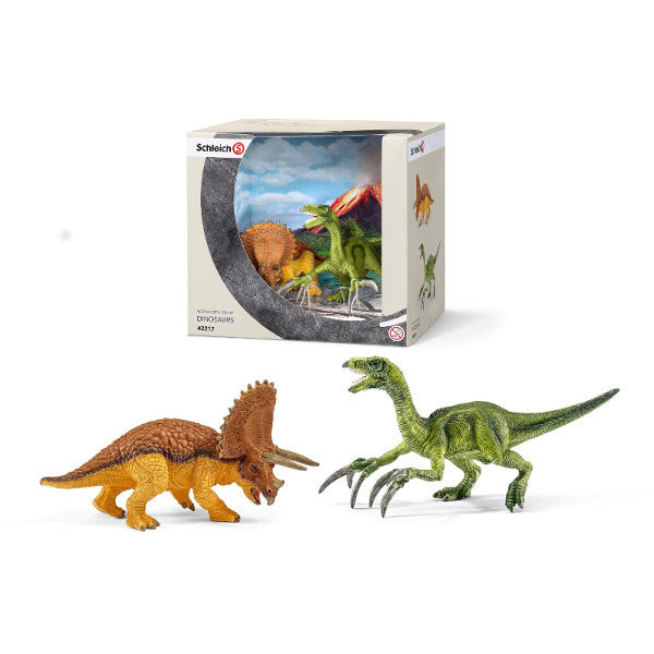 Schleich, Figurka kolekcjonerska, Triceratops i Therizihosaurus, zestaw, 42217