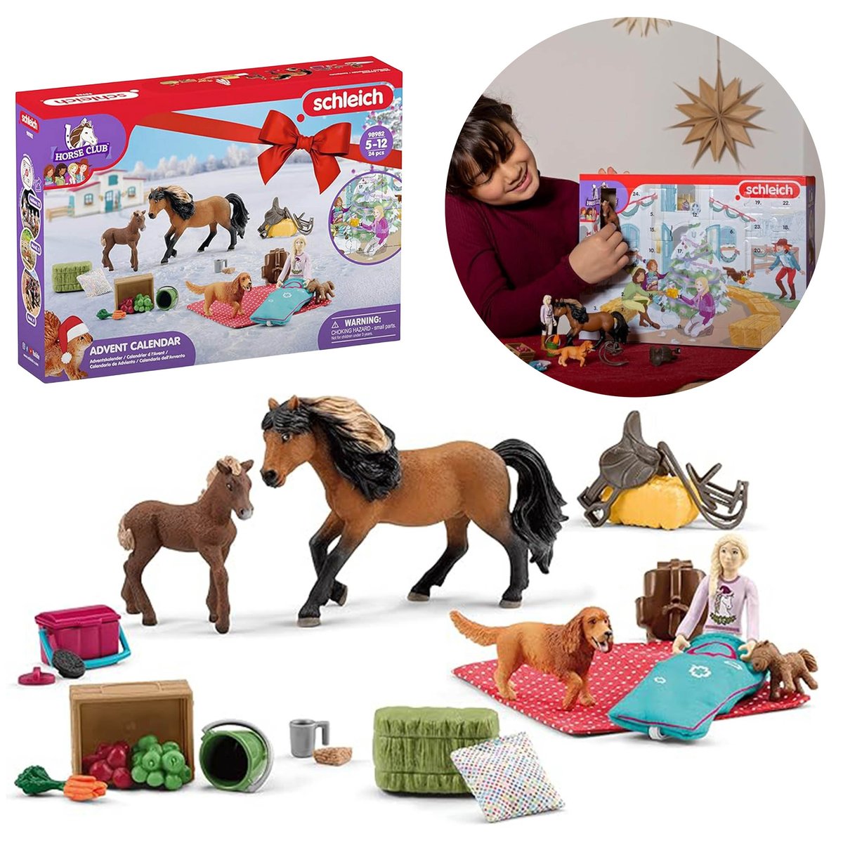 Zdjęcia - Klocki TM Toys Schleich Horse Club - Kalendarz adwentowy dla dzieci , zestaw figurek 5+ 