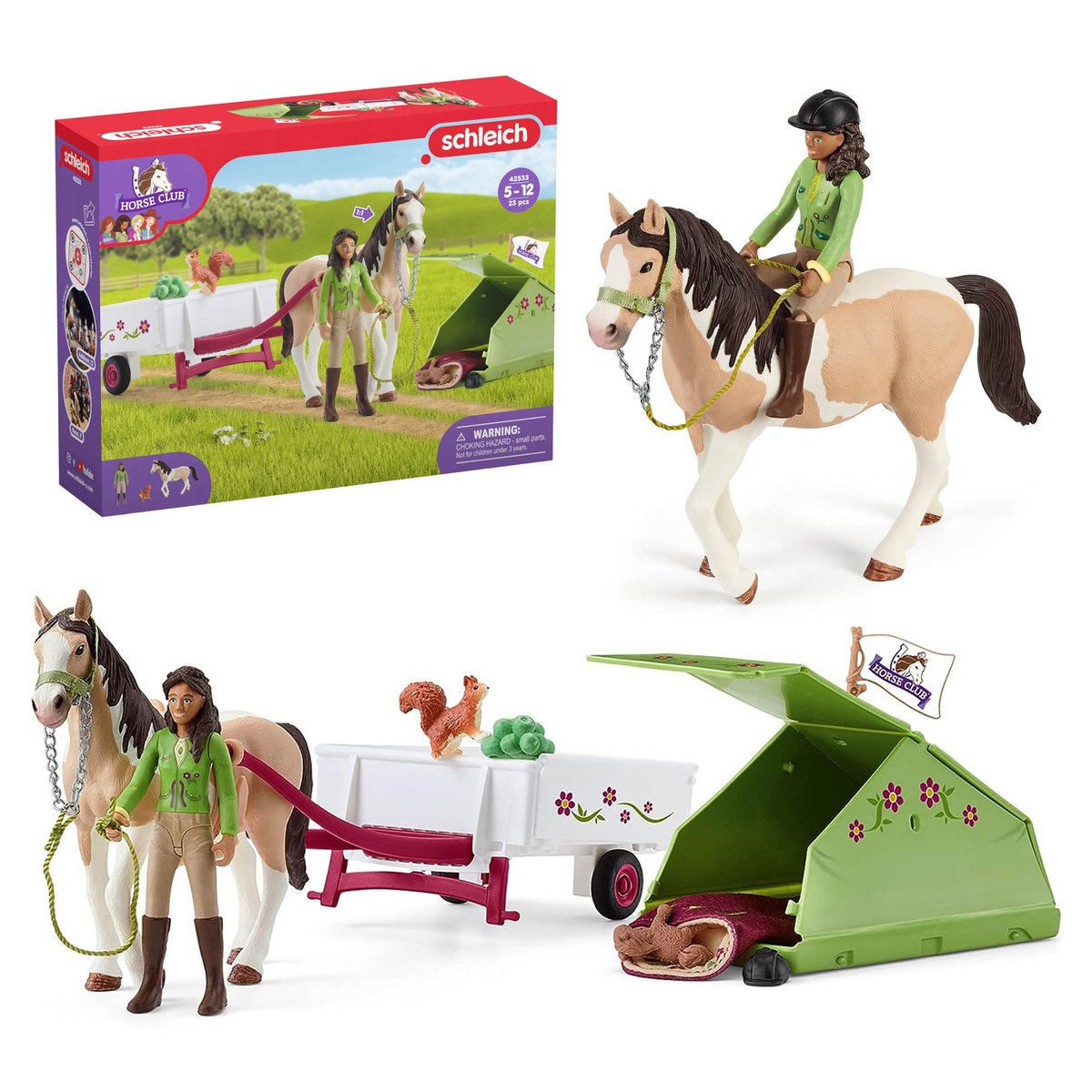 Zdjęcia - Klocki TM Toys Schleich Horse Club - Sarah i wycieczka kempingowa, figurki dla dzieci 5+ 