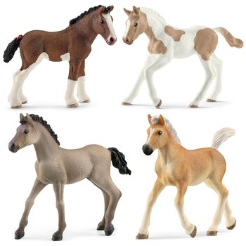 Schleich Horse Club - Zestaw figurek koni, źrebaki figurki zwierząt dla dzieci 4 szt. - Schleich
