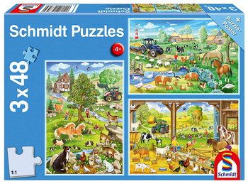 Schmidt, puzzle, Na Farmie, 3x48 el. - Schmidt