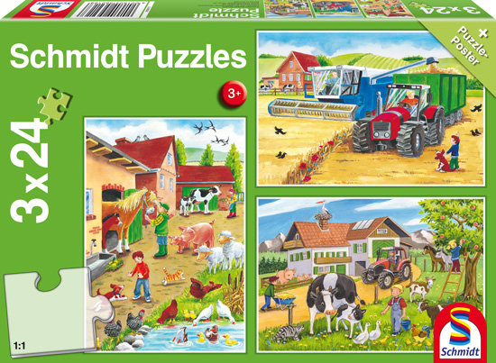 Schmidt, puzzle, Praca na wsi, 3x24 el.