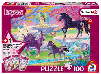 Schmidt, puzzle, Schleich, Bayala, Rodzina jednorożców + figurka, 100 el. - Schmidt