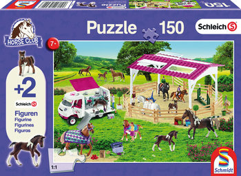 Schmidt, puzzle SCHLEICH Wybieg dla koni + 2 figurki - Schmidt