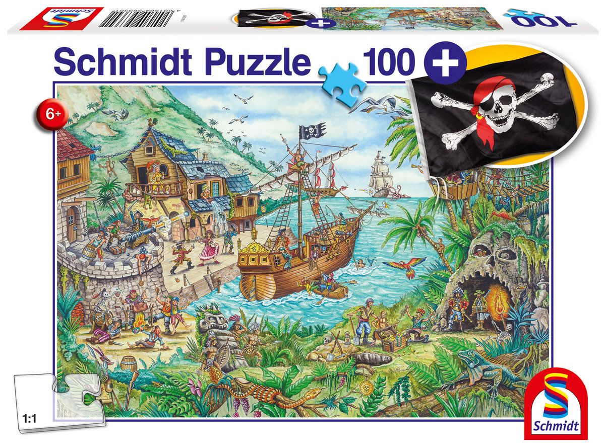 Schmidt, puzzle, Zatoka piratów z flagą, 100 el.