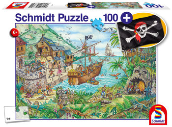 Schmidt, puzzle, Zatoka piratów z flagą, 100 el. - Schmidt