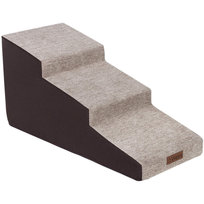 Schodki dla psa, schody dla psa, Welsti 40 cm 3 Pochylne Stopnie Beżowo-Brązowe do kanapy, łóżka, fotela