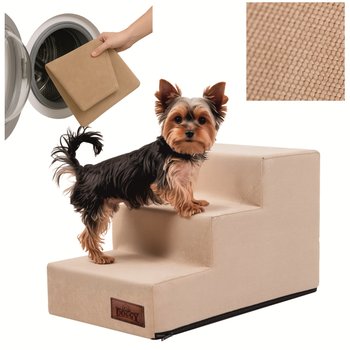 SCHODKI DLA PSA Schody dla psów kotów Rampa Antypoślizgowa, 3 stopnie 30 cm - BEŻ - Doggy