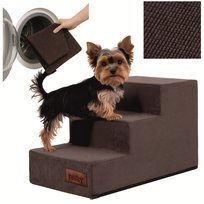 SCHODKI DLA PSA Schody dla psów kotów Rampa Antypoślizgowa, 3 stopnie 30 cm - BRĄZOWY 