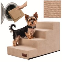 SCHODKI DLA PSA Schody dla psów kotów Rampa Antypoślizgowa, 4 stopnie 40 cm - BEŻ