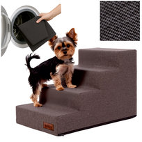 SCHODKI DLA PSA Schody dla psów kotów Rampa Antypoślizgowa, 4 stopnie 40 cm - BRĄZ 