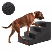 SCHODKI DLA PSA Schody dla psów kotów Rampa Antypoślizgowa, 4 stopnie 40 cm - CZARNY 