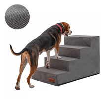 SCHODKI DLA PSA Schody dla psów kotów Rampa Antypoślizgowa, 4 stopnie 40 cm - GRAFIT