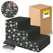 Schodki Schody Podest Dla Psa Lub Kota 3 Stopnie 30 Cm - Szary + Łapki