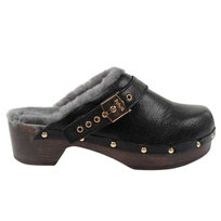 Scholl Damskie Skórzane Chodaki Iconic (19 / Czarny) Scholl