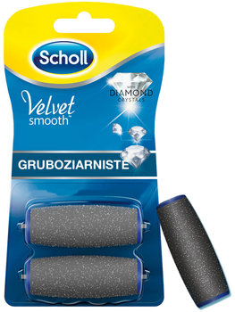 Scholl, Velvet Smooth, pilnik do stóp elektryczny gruboziarnisty na popękane pięty, 2 rolki - Scholl