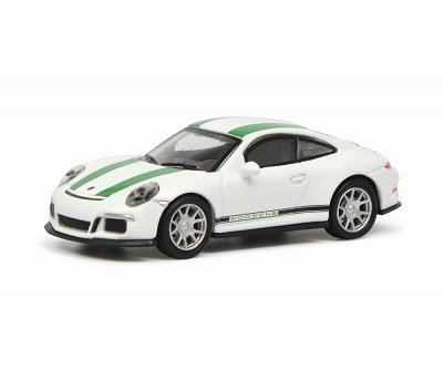 Фото - Машинка SCHUCO Porsche 911 R White Green 1:87 452630000 