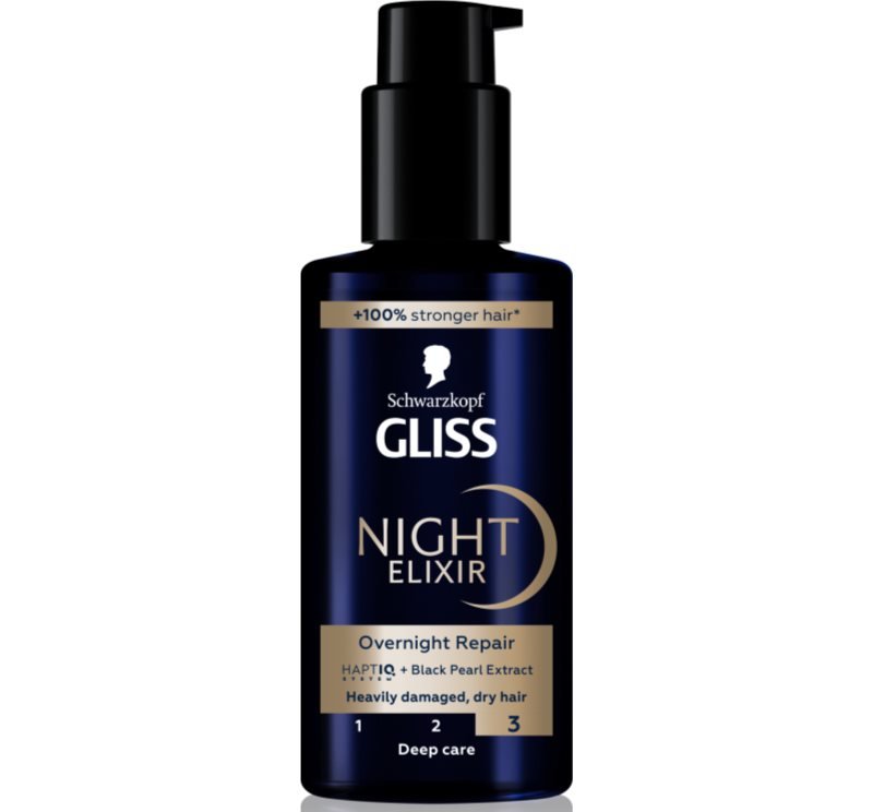 Empik Schwarzkopf Gliss Night Elixir eliksir bez spłukiwania do włosów zniszczonych 100 ml