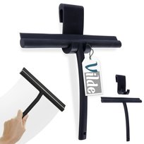 Ściągaczka silikonowa VENEZA 001 - 24 cm czarna z haczykiem do szyb luster kabiny prysznicowej bez smug