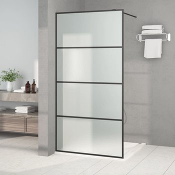 Ścianka prysznicowa, czarna, 100x195 cm, mrożone szkło ESG - vidaXL